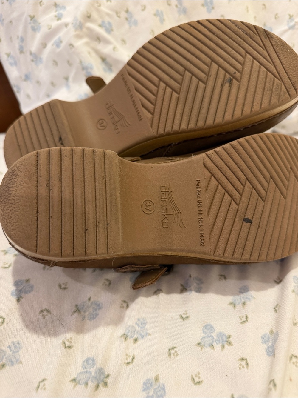Dansko Taupe Leather Slip-On Clogs - Picture 2 of 3